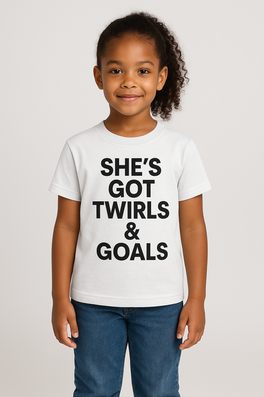 She’s Got Twirls & Goals — Premium Youth Tee