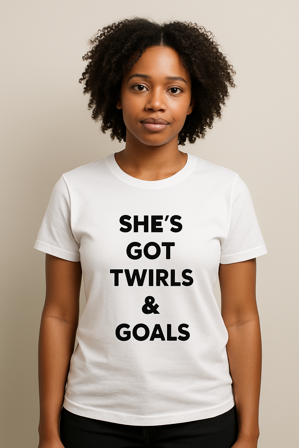 She’s Got Twirls & Goals — Premium Adult Unisex Tee